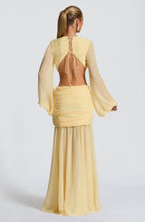 Fioreclo Andreia Maxi Dress in Lemon