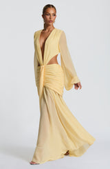 Fioreclo Andreia Maxi Dress in Lemon