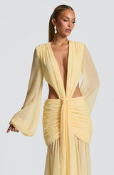 Fioreclo Andreia Maxi Dress in Lemon