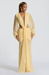 Fioreclo Andreia Maxi Dress in Lemon