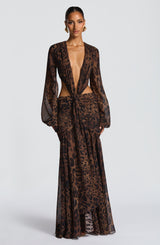 Fioreclo Andreia Maxi Dress in Leopard Print