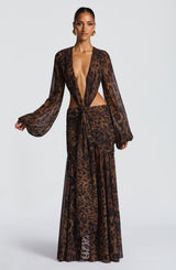 Fioreclo Andreia Maxi Dress in Leopard Print