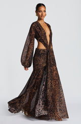 Fioreclo Andreia Maxi Dress in Leopard Print