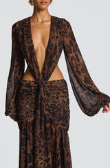 Fioreclo Andreia Maxi Dress in Leopard Print