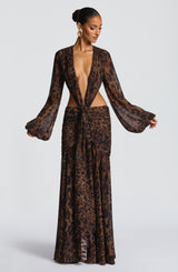Fioreclo Andreia Maxi Dress in Leopard Print