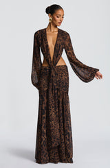 Fioreclo Andreia Maxi Dress in Leopard Print