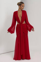 Fioreclo Andreia Maxi Dress in Red