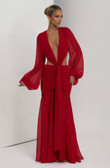 Fioreclo Andreia Maxi Dress in Red