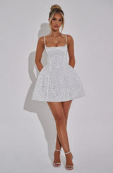 Fioreclo Angeline Mini Dress in Ivory