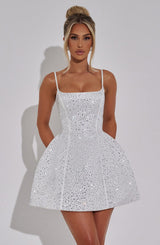 Fioreclo Angeline Mini Dress in Ivory
