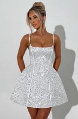 Fioreclo Angeline Mini Dress in Ivory