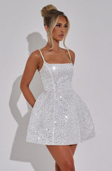 Fioreclo Angeline Mini Dress in Ivory