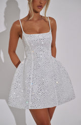 Fioreclo Angeline Mini Dress in Ivory