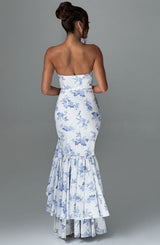 Fioreclo Angelique Maxi Dress in Blue Floral Print
