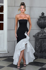 Fioreclo Angelique Maxi Dress in Black/White