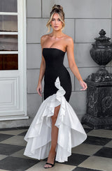 Fioreclo Angelique Maxi Dress in Black/White
