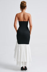Fioreclo Angelique Maxi Dress in Black/White