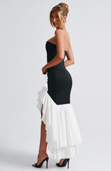 Fioreclo Angelique Maxi Dress in Black/White