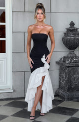 Fioreclo Angelique Maxi Dress in Black/White