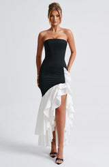 Fioreclo Angelique Maxi Dress in Black/White