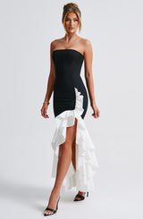 Fioreclo Angelique Maxi Dress in Black/White