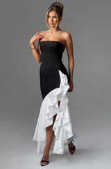 Fioreclo Angelique Maxi Dress in Black/White