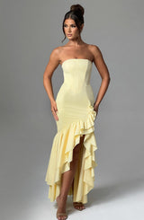 Fioreclo Angelique Maxi Dress in Lemon