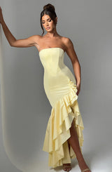 Fioreclo Angelique Maxi Dress in Lemon