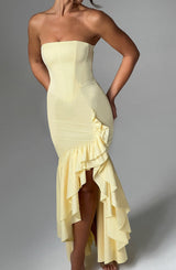 Fioreclo Angelique Maxi Dress in Lemon