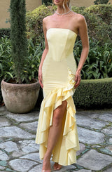 Fioreclo Angelique Maxi Dress in Lemon