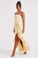 Fioreclo Angelique Maxi Dress in Lemon