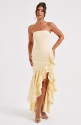 Fioreclo Angelique Maxi Dress in Lemon
