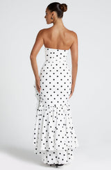 Fioreclo Angelique Maxi Dress in Black Polka Dot Print