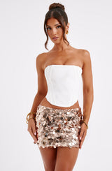 Fioreclo Anita Mini Skirt in Gold