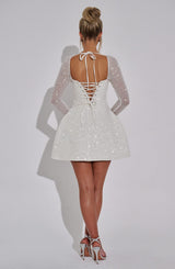 Fioreclo Annalise Mini Dress in Ivory