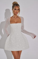 Fioreclo Annalise Mini Dress in Ivory