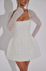 Fioreclo Annalise Mini Dress in Ivory