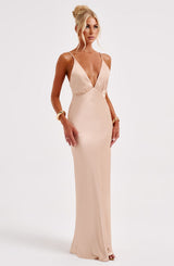 Fioreclo Anya Maxi Dress in Champagne