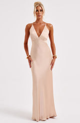 Fioreclo Anya Maxi Dress in Champagne