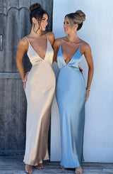 Fioreclo Anya Maxi Dress in Champagne