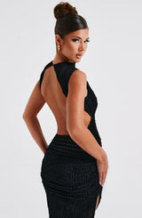 Fioreclo Aphaia Midi Dress in Black