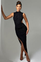 Fioreclo Aphaia Midi Dress in Black