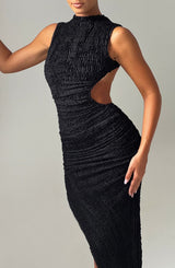 Fioreclo Aphaia Midi Dress in Black