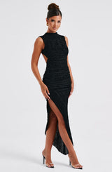 Fioreclo Aphaia Midi Dress in Black