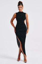 Fioreclo Aphaia Midi Dress in Black