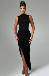 Fioreclo Aphaia Midi Dress in Black