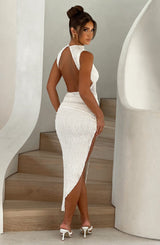 Fioreclo Aphaia Midi Dress in Ivory