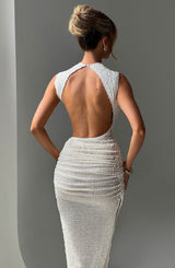 Fioreclo Aphaia Midi Dress in Ivory