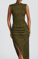 Fioreclo Aphaia Midi Dress in Khaki