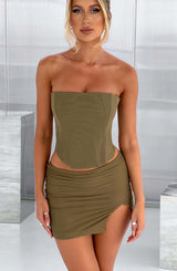 Fioreclo Aria Mini Skirt in Khaki
